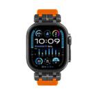 For Apple Watch 46mm / 49mm / 45mm / 44mm H016 Functional Series Twill Texture TPU Watch Band(Black Orange) - 3