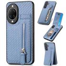 For Huawei nova 14 Pro Carbon Fiber Vertical Flip Zipper Phone Case(Blue) - 1