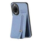 For Huawei nova 14 Pro Carbon Fiber Vertical Flip Zipper Phone Case(Blue) - 3