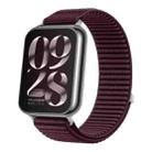 For Xiaomi Smart Band 9 Pro / 8 Pro Woven Nylon Hook And Loop Fastener Watch Band(Plum) - 1