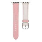 For Apple Watch 46mm / 49mm / 45mm / 44mm Square Buckle Litchi Texture Genuine Leather Watch Band(White Pink) - 2