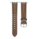 For Apple Watch 46mm / 49mm / 45mm / 44mm Square Buckle Litchi Texture Genuine Leather Watch Band(Brownish) - 2