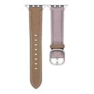 For Apple Watch 42mm / 41mm / 40mm / 38mm Square Buckle Litchi Texture Genuine Leather Watch Band(Misty Purple Khaki) - 2