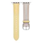 For Apple Watch 42mm / 41mm / 40mm / 38mm Square Buckle Litchi Texture Genuine Leather Watch Band(Trench Gray Yellow) - 2