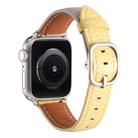 For Apple Watch 42mm / 41mm / 40mm / 38mm Square Buckle Litchi Texture Genuine Leather Watch Band(Trench Gray Yellow) - 3