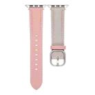 For Apple Watch 42mm / 41mm / 40mm / 38mm Square Buckle Litchi Texture Genuine Leather Watch Band(Trench Gray Pink) - 2