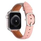 For Apple Watch 42mm / 41mm / 40mm / 38mm Square Buckle Litchi Texture Genuine Leather Watch Band(Trench Gray Pink) - 3