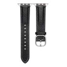 For Apple Watch 42mm / 41mm / 40mm / 38mm Square Buckle Litchi Texture Genuine Leather Watch Band(Black) - 2