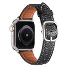 For Apple Watch 42mm / 41mm / 40mm / 38mm Square Buckle Litchi Texture Genuine Leather Watch Band(Black) - 3