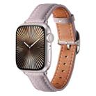 For Apple Watch 42mm / 41mm / 40mm / 38mm Square Buckle Litchi Texture Genuine Leather Watch Band(Misty Purple) - 1