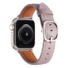 For Apple Watch 42mm / 41mm / 40mm / 38mm Square Buckle Litchi Texture Genuine Leather Watch Band(Misty Purple) - 3