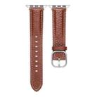 For Apple Watch 42mm / 41mm / 40mm / 38mm Square Buckle Litchi Texture Genuine Leather Watch Band(Brown) - 2