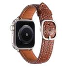 For Apple Watch 42mm / 41mm / 40mm / 38mm Square Buckle Litchi Texture Genuine Leather Watch Band(Brown) - 3