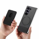 For Samsung Galaxy Z Fold6 5G Twill Fabric Card Bag Ring Magnetic Back Phone Case(Black) - 3