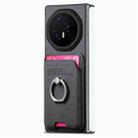 For Honor Magic V3 Twill Fabric Card Bag Ring Magnetic Back Phone Case(Black) - 2