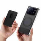 For Xiaomi Mix Fold 4 Twill Fabric Card Bag Ring Magnetic Back Phone Case(Black) - 3