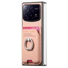 For Xiaomi Mix Fold 4 Twill Fabric Card Bag Ring Magnetic Back Phone Case(Pink) - 2