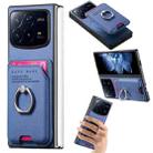 For Xiaomi Mix Fold 4 Twill Fabric Card Bag Ring Magnetic Back Phone Case(Blue) - 1