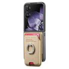 For Xiaomi Mix Flip Twill Fabric Card Bag Ring Magnetic Back Phone Case(Khaki) - 2