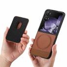 For Xiaomi Mix Flip Twill Fabric Card Bag Ring Magnetic Back Phone Case(Brown) - 3