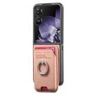 For Xiaomi Mix Flip Twill Fabric Card Bag Ring Magnetic Back Phone Case(Pink) - 2