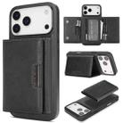 For iPhone 17 Pro Max Kalebol Strong Magnetic MagSafe Tri-Fold Wallet Leather Phone Case(Black) - 1
