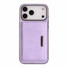 For iPhone 17 Pro Max Kalebol Strong Magnetic MagSafe Tri-Fold Wallet Leather Phone Case(Purple) - 2