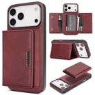 For iPhone 17 Pro Kalebol Strong Magnetic MagSafe Tri-Fold Wallet Leather Phone Case(Red) - 1