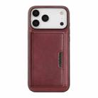 For iPhone 17 Pro Kalebol Strong Magnetic MagSafe Tri-Fold Wallet Leather Phone Case(Red) - 2