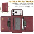 For iPhone 17 Pro Kalebol Strong Magnetic MagSafe Tri-Fold Wallet Leather Phone Case(Red) - 3