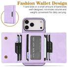 For iPhone 17 Pro Kalebol Strong Magnetic MagSafe Tri-Fold Wallet Leather Phone Case(Purple) - 3