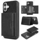 For iPhone 17 Kalebol Strong Magnetic MagSafe Tri-Fold Wallet Leather Phone Case(Black) - 1