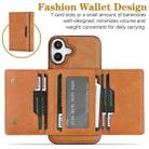 For iPhone 17 Kalebol Strong Magnetic MagSafe Tri-Fold Wallet Leather Phone Case(Brown) - 3