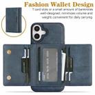 For iPhone 17 Kalebol Strong Magnetic MagSafe Tri-Fold Wallet Leather Phone Case(Blue) - 3