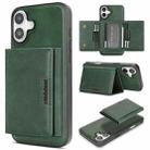 For iPhone 17 Kalebol Strong Magnetic MagSafe Tri-Fold Wallet Leather Phone Case(Green) - 1