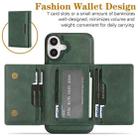 For iPhone 17 Kalebol Strong Magnetic MagSafe Tri-Fold Wallet Leather Phone Case(Green) - 3