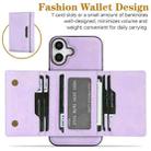For iPhone 17 Kalebol Strong Magnetic MagSafe Tri-Fold Wallet Leather Phone Case(Purple) - 3