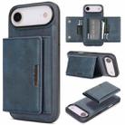 For iPhone 17 Air Kalebol Strong Magnetic MagSafe Tri-Fold Wallet Leather Phone Case(Blue) - 1