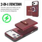 For iPhone 17 Pro Max Kalebol Magnetic Button Card Bag MagSafe Ring Leather Phone Case(Red) - 3
