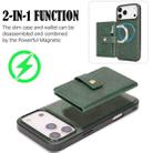 For iPhone 17 Pro Max Kalebol Magnetic Button Card Bag MagSafe Ring Leather Phone Case(Green) - 3