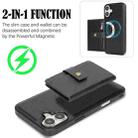 For iPhone 17 Kalebol Magnetic Button Card Bag MagSafe Ring Leather Phone Case(Black) - 3