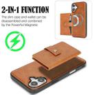 For iPhone 17 Kalebol Magnetic Button Card Bag MagSafe Ring Leather Phone Case(Brown) - 3