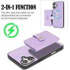 For iPhone 17 Kalebol Magnetic Button Card Bag MagSafe Ring Leather Phone Case(Purple) - 3