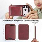 For iPhone 17 Pro Max Kalebol Slim MagSafe Ring Magnetic Card Bag Leather Phone Case(Red) - 3
