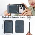For iPhone 17 Pro Max Kalebol Slim MagSafe Ring Magnetic Card Bag Leather Phone Case(Blue) - 3