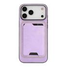 For iPhone 17 Pro Max Kalebol Slim MagSafe Ring Magnetic Card Bag Leather Phone Case(Purple) - 2