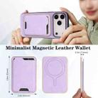 For iPhone 17 Pro Max Kalebol Slim MagSafe Ring Magnetic Card Bag Leather Phone Case(Purple) - 3