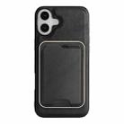 For iPhone 17 Kalebol Slim MagSafe Ring Magnetic Card Bag Leather Phone Case(Black) - 2