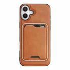 For iPhone 17 Kalebol Slim MagSafe Ring Magnetic Card Bag Leather Phone Case(Brown) - 2