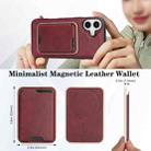 For iPhone 17 Kalebol Slim MagSafe Ring Magnetic Card Bag Leather Phone Case(Red) - 3